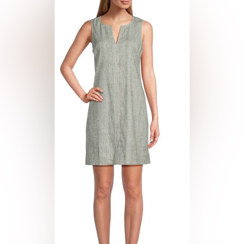 Tommy Bahama - Palm-A-Dora Shimmer Bay Twill V-Neck Sheath Dress Color: Aloe